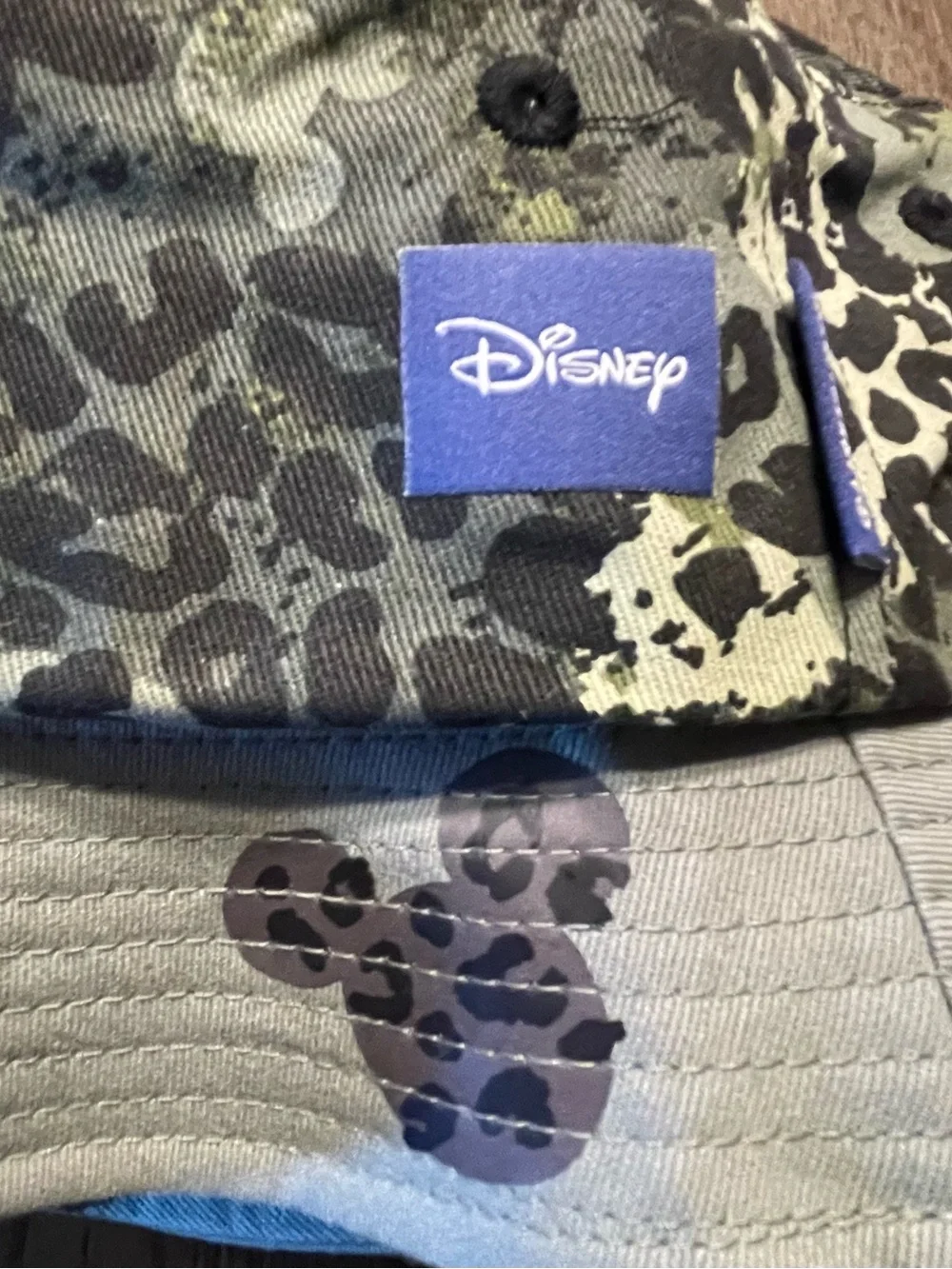 Disney Parks Animal Kingdom Camo Leopard Mickey Print Bucket Hat